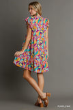 Umgee- Abstract Print A Line Dress