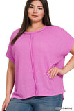 Zenana-Plus-Dolman Short Sleeve Top